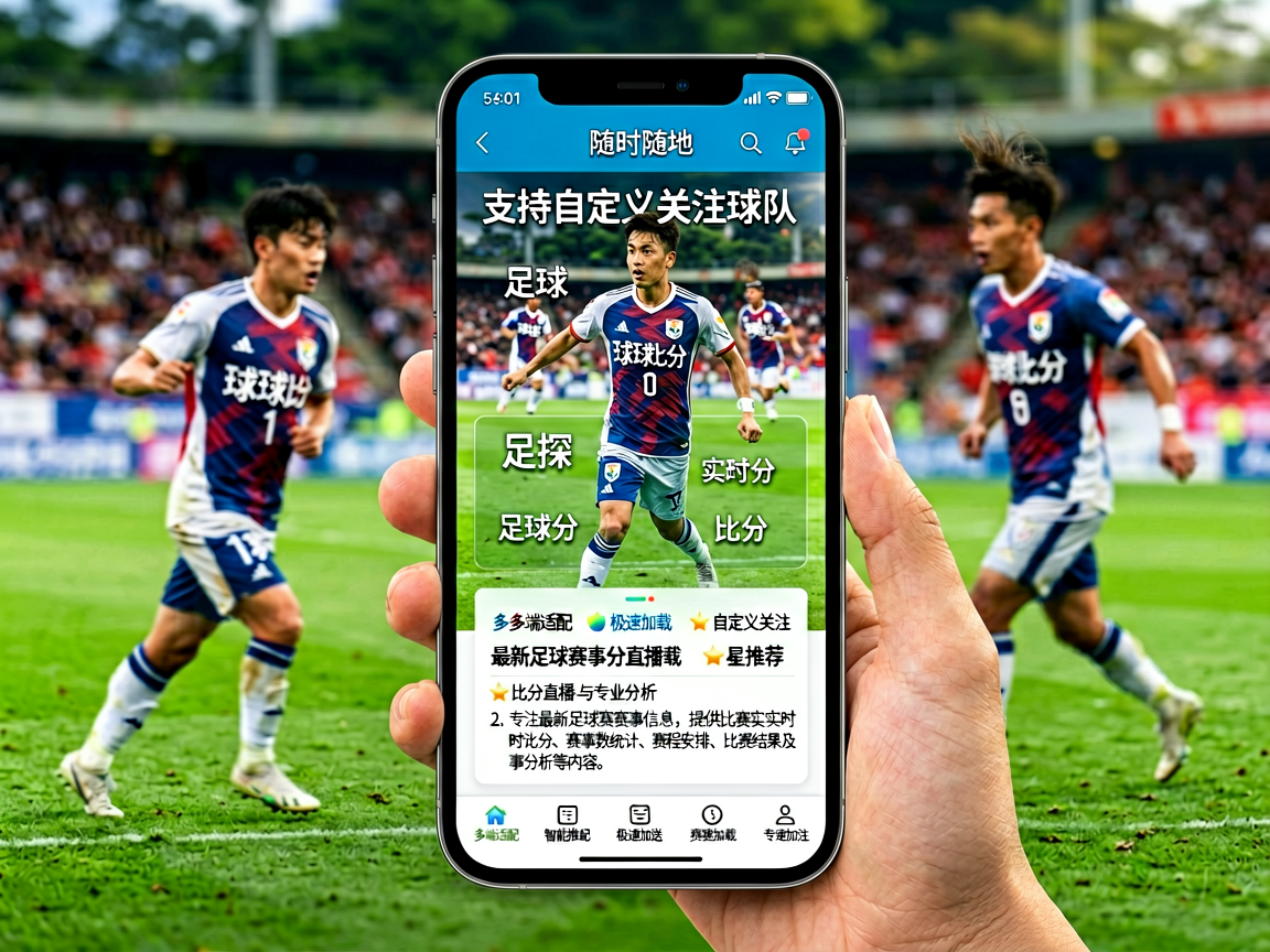 球探足球比分移动端界面在手机上的展示效果